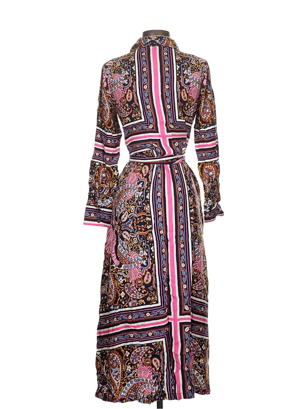Boden Scarf Print Midi shirt Dress 4p - Picture 7 of 8
